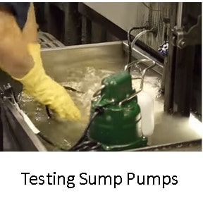 Pictured is Zoeller performing testing on a sump pump before it is shipped. Each pump goes through a leak and eoprformance test. 